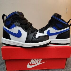 Nike Air Jordan 1 Mid (TD) Size 5C Game Royal White Racer Blue - No Box